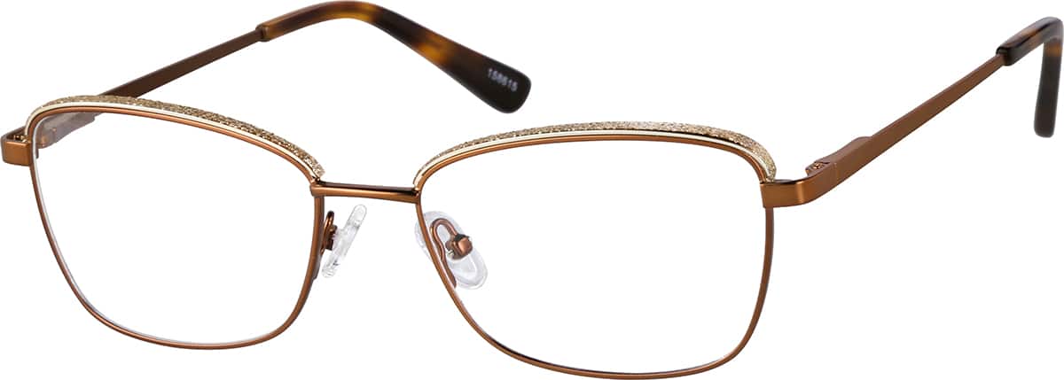 Angle view of Rectangle Glasses 158615 in Copper