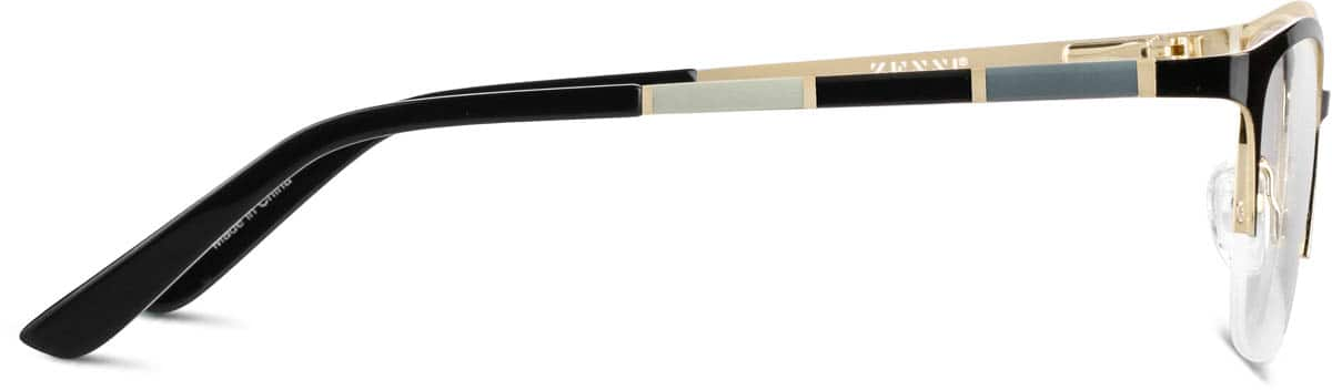 Side view of Rectangle Glasses 158721 in Black