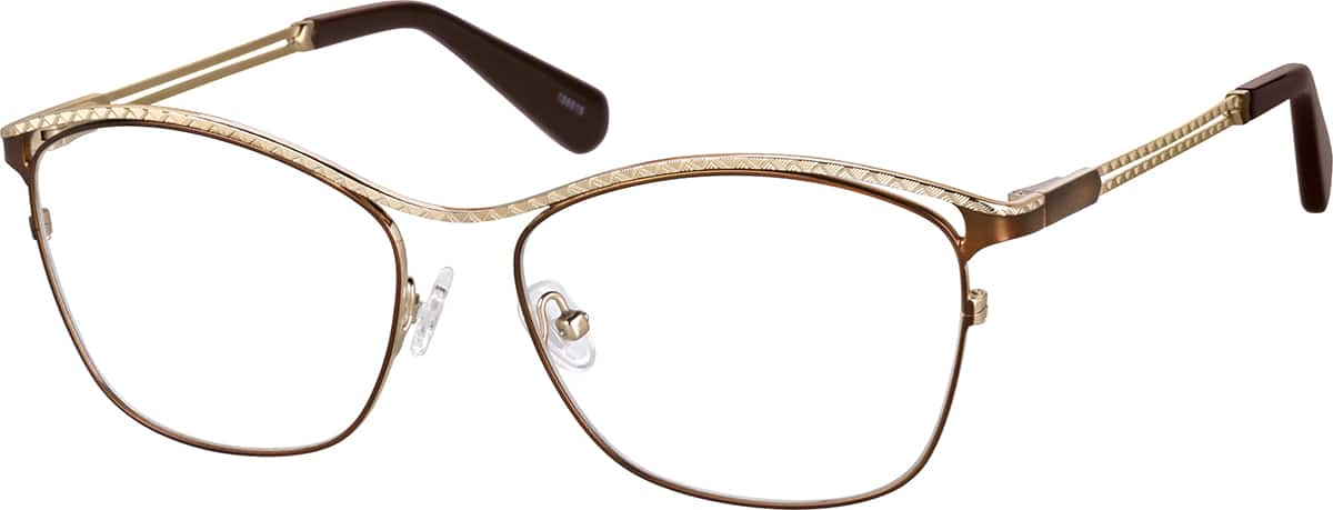 Angle view of Cat-Eye Glasses 158815 in Brown