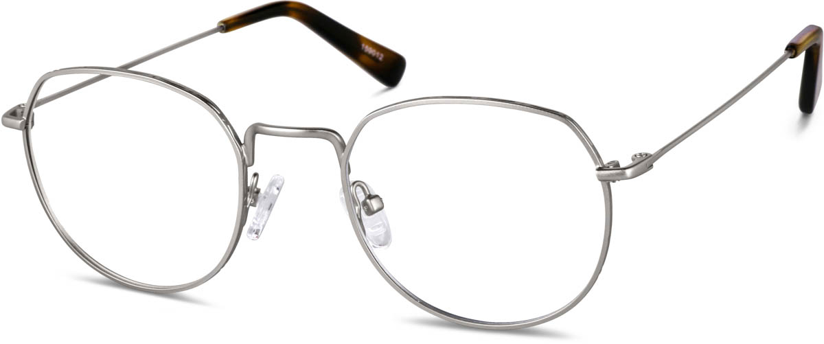 Zenni Round Prescription Glasses Gray Metal Full Rim Frame