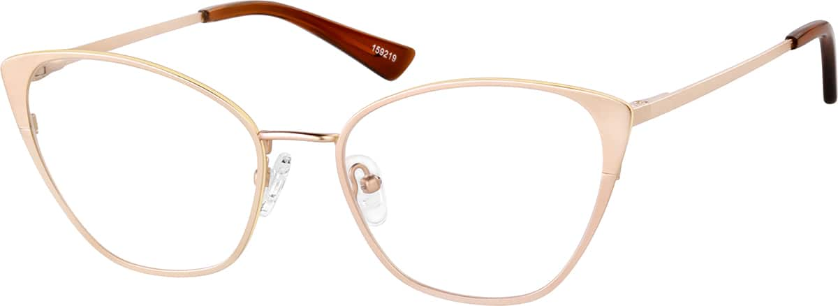 Angle view of Cat-Eye Eyeglasses 159219 in Gold