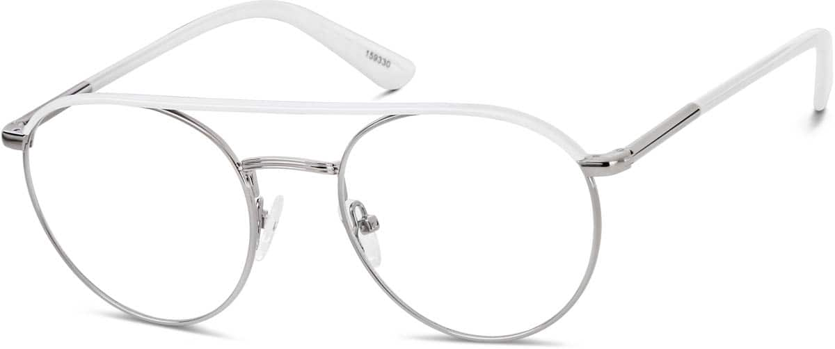 Angle view of Aviator Glasses 159330 in White