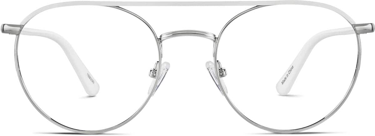 Front view of Aviator Glasses 159330 in White