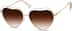 Premium Heart-Shaped Sunglasses 159814 in Ecru