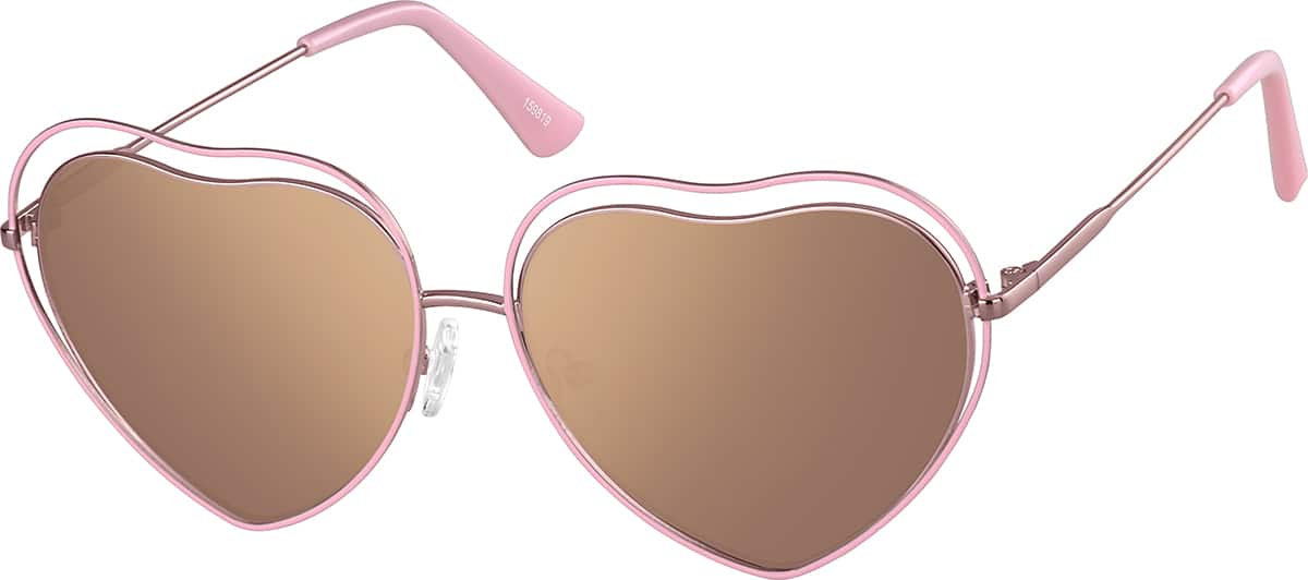 rose tinted heart shaped glasses