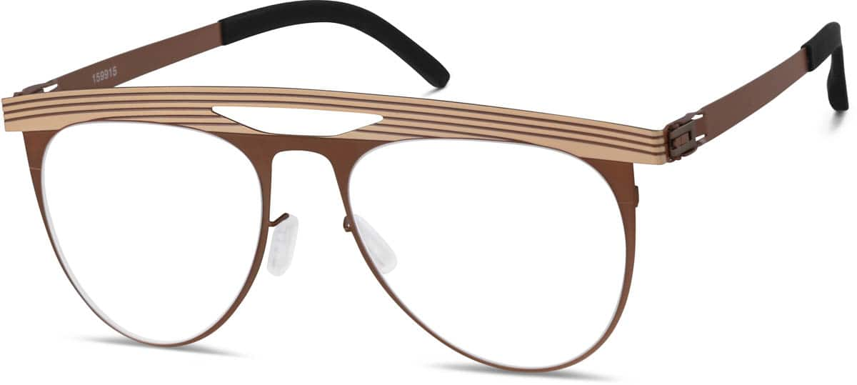 Angle view of Aviator Glasses 159915 in Latte