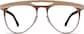 Front view of Aviator Glasses 159915 in Latte thumbnail