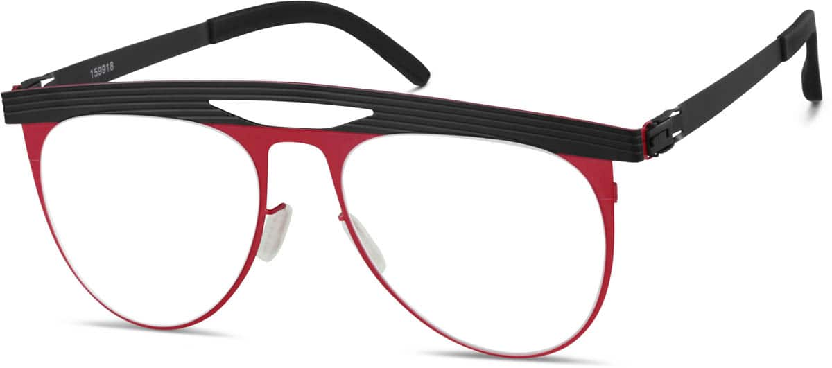 Angle view of Aviator Glasses 159918 in Crimson