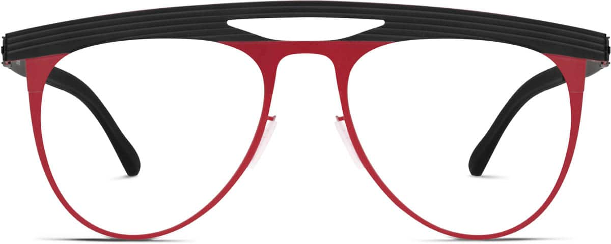 Front view of Aviator Glasses 159918 in Crimson