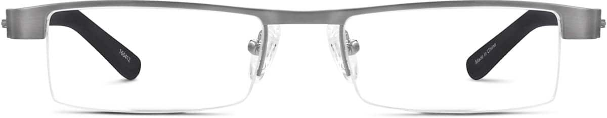 Front view of Rectangle Glasses 160412 in Gray