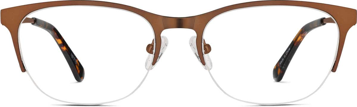 Front view of Browline Glasses 161715 in Brown