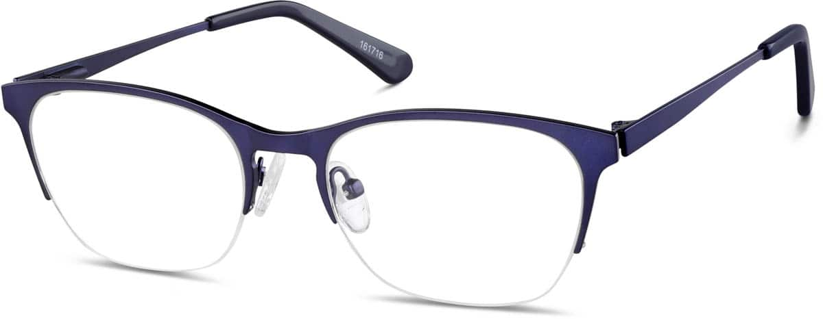 Angle view of Browline Glasses 161716 in Blue