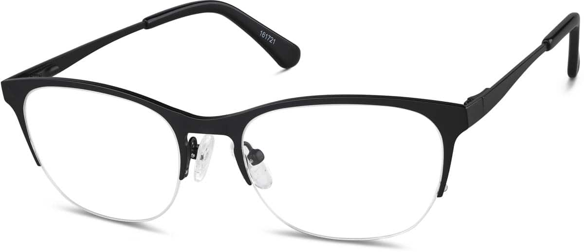 Angle view of Browline Glasses 161721 in Black