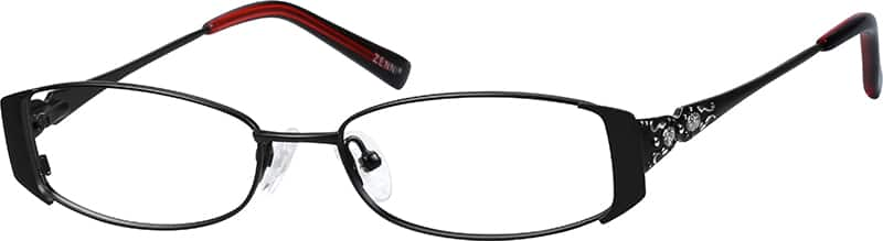 Angle view of Oval Glasses 161821 in Black