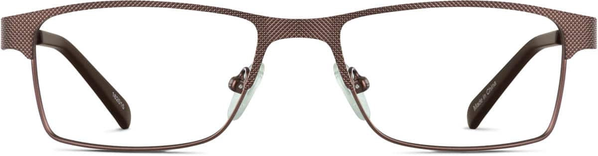 Front view of Rectangle Glasses 162015 in Brown