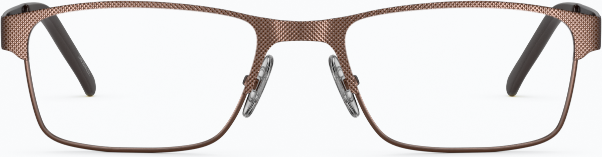 Front view of Rectangle Glasses 162015 in Brown thumbnail