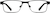 Front view of Rectangle Glasses 162021 in Black thumbnail