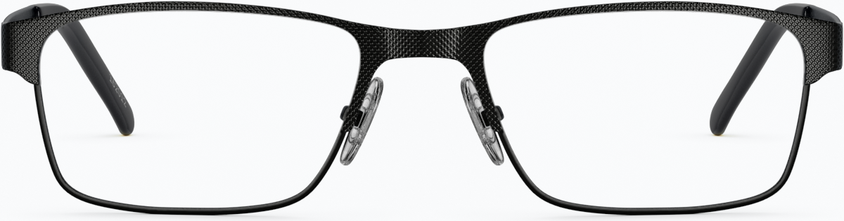 Front view of Rectangle Glasses 162021 in Black thumbnail