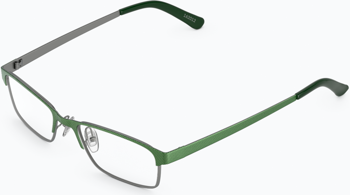 Angle view of Rectangle Glasses 162024 in Green thumbnail