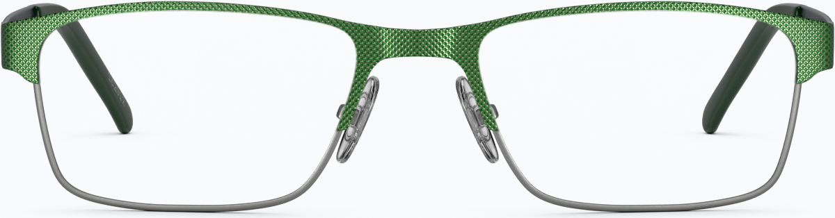 Front view of Rectangle Glasses 162024 in Green thumbnail