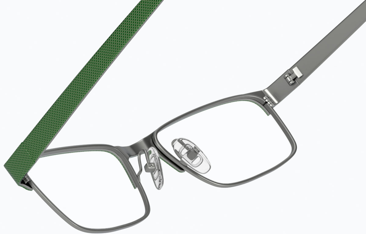 See-through view of Rectangle Glasses 162024 in Green thumbnail