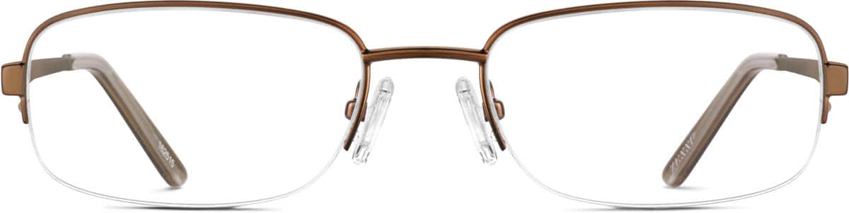 Front view of Rectangle Glasses 162515 in Brown