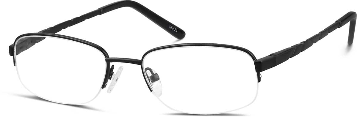 Angle view of Rectangle Glasses 162521 in Black