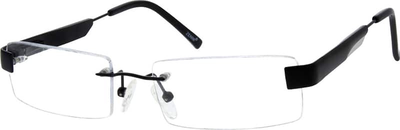 Angle view of Rimless Glasses 162921 in Black