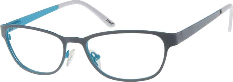 Angle view of Oval Glasses 163012 in Gray