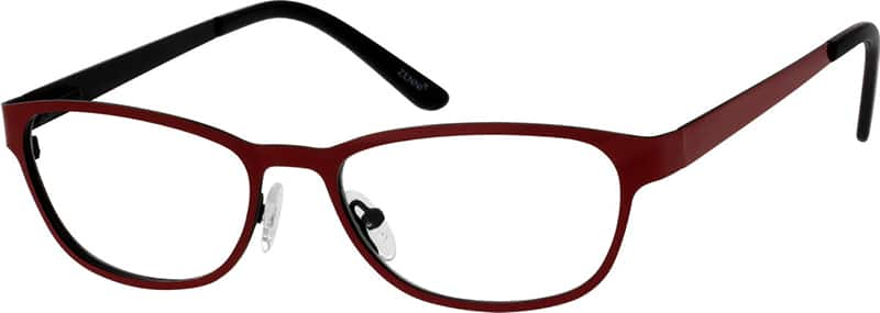 Angle view of Oval Glasses 163018 in Red