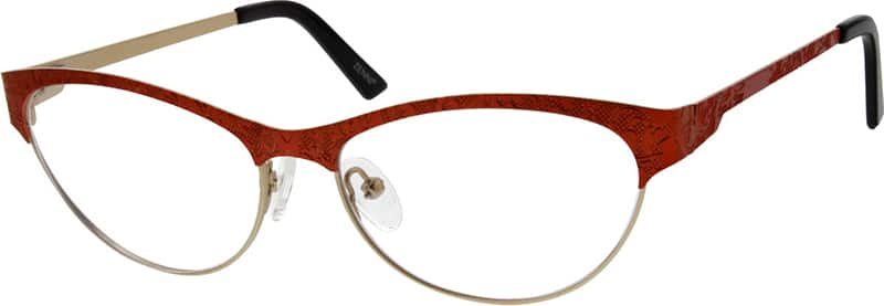 Angle view of Cat-Eye Glasses 163618 in Red