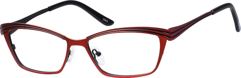 Angle view of Cat-Eye Glasses 163918 in Red