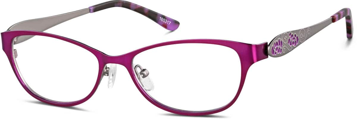 Angle view of Oval Glasses 165317 in Purple