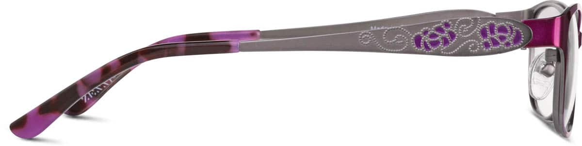 Side view of Oval Glasses 165317 in Purple