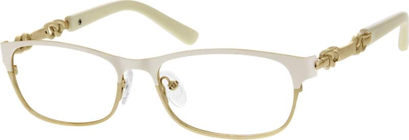 Angle view of Rectangle Glasses 165430 in White