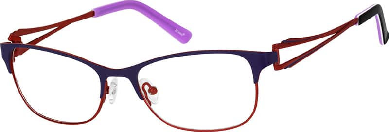 Angle view of Rectangle Glasses 166317 in Purple