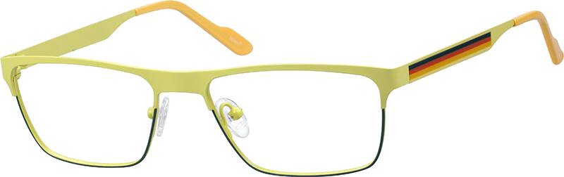 Angle view of Rectangle Glasses 166722 in Yellow