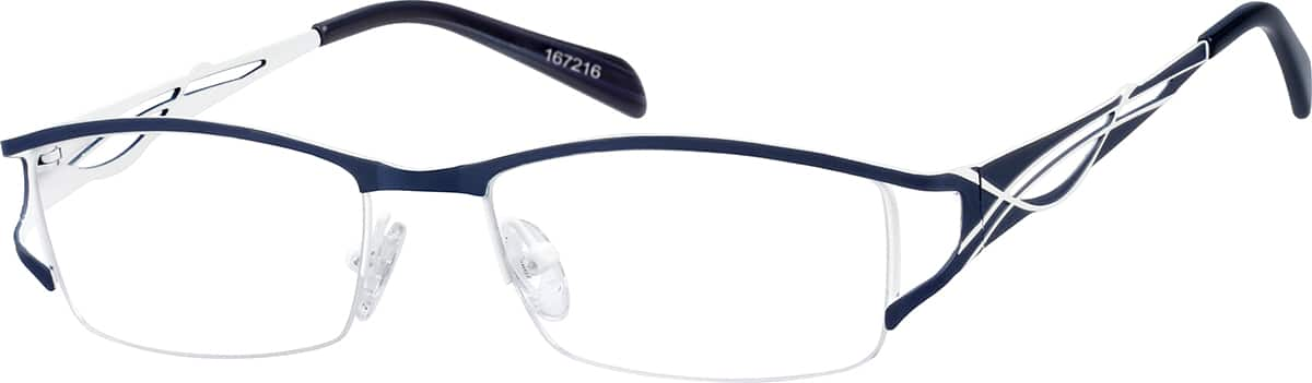 Angle view of Rectangle Glasses 167216 in Blue