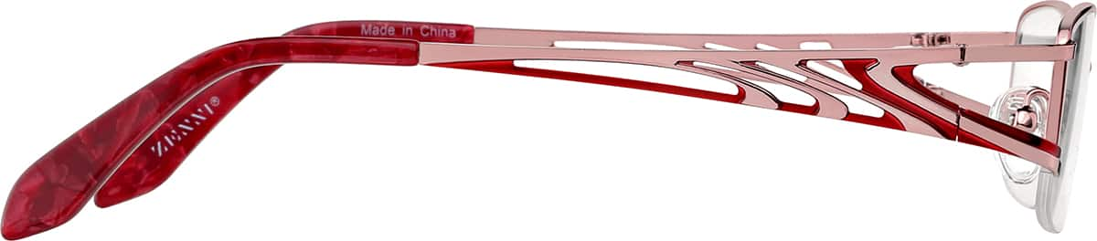 Side view of Half-Rim Glasses 167318 in Red