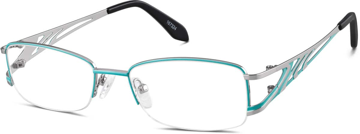 Angle view of Half-Rim Glasses 167324 in Green