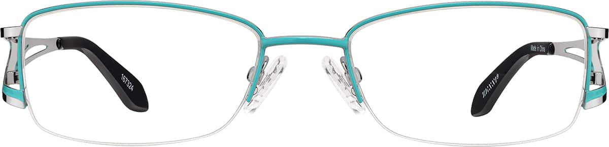 Front view of Half-Rim Glasses 167324 in Green