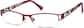 Angle view of Rectangle Glasses 167718 in Red thumbnail