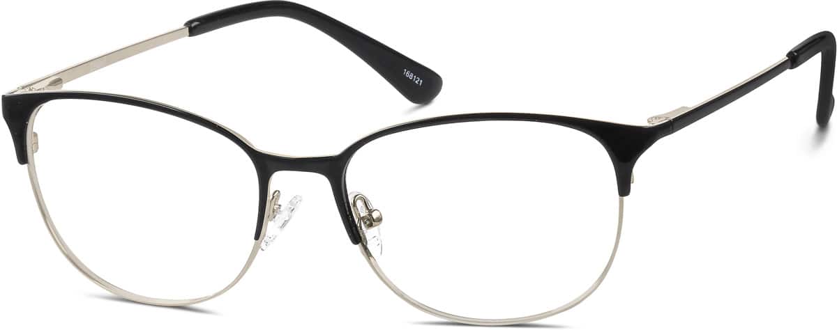 Angle view of Rectangle Glasses 168121 in Black