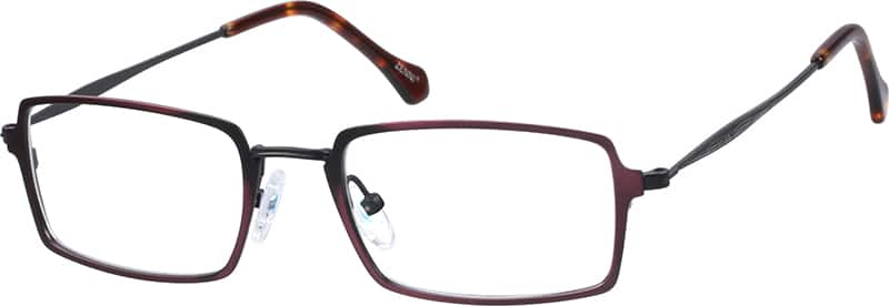 Angle view of Rectangle Glasses 169018 in Red