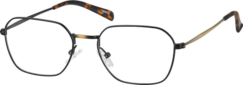 Angle view of Geometric Glasses 169221 in Black