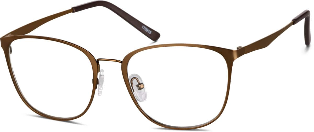 Angle view of Square Glasses 170915 in Brown