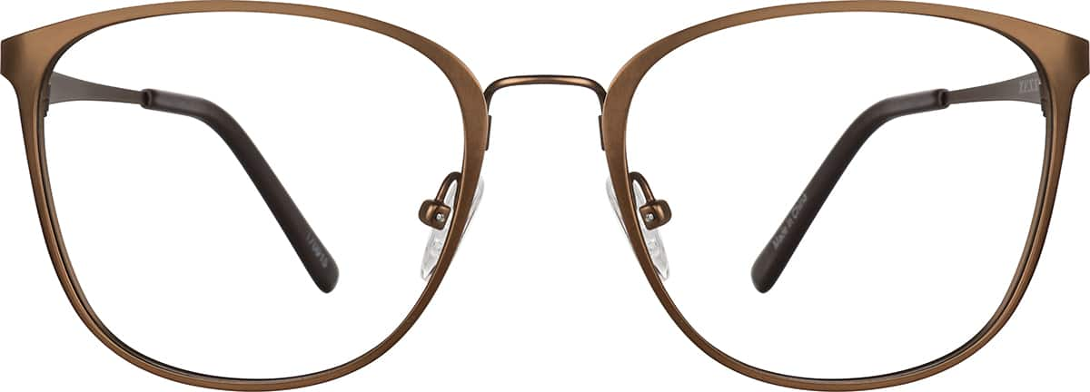 Front view of Square Glasses 170915 in Brown