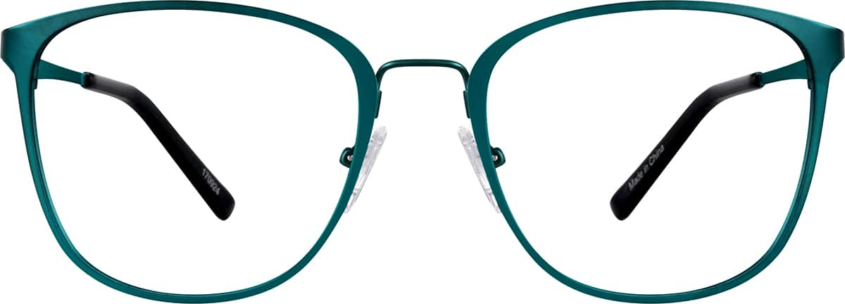 Front view of Square Glasses 170924 in Green