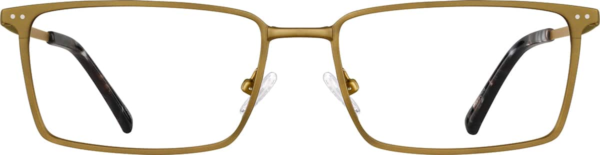 Front view of Rectangle Glasses 171314 in Gold Copper