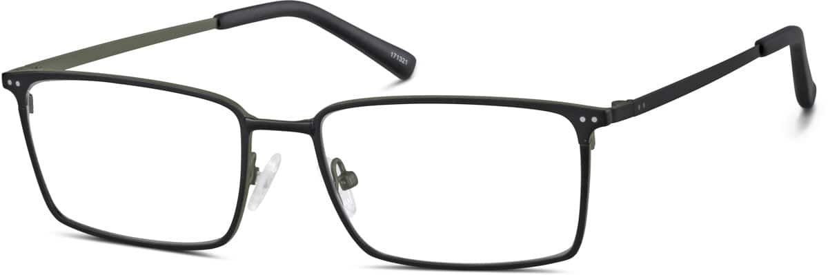 Angle view of Rectangle Glasses 171321 in Black